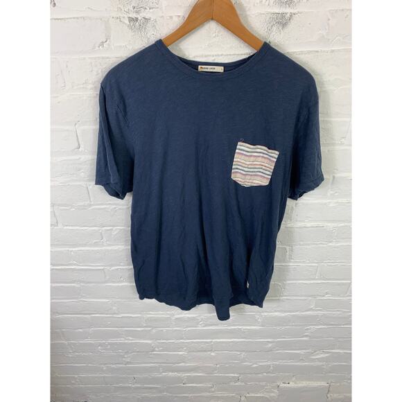 Marine Layer Men's Crew-Neck T-Shirt Short Sleeves Cotton Blue Size Large - Picture 1 of 5